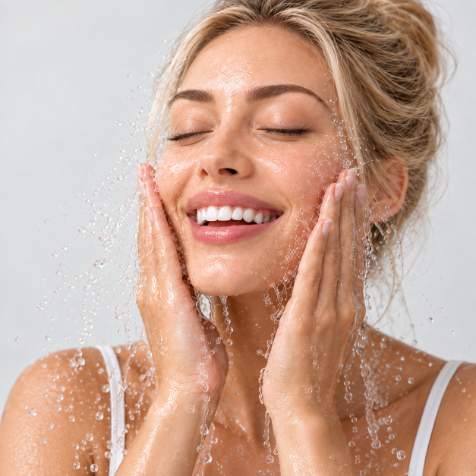 Rinse mask off face
