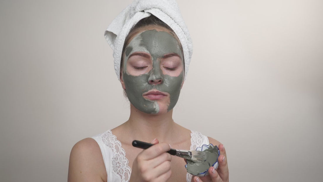 Video of women applying clay mask